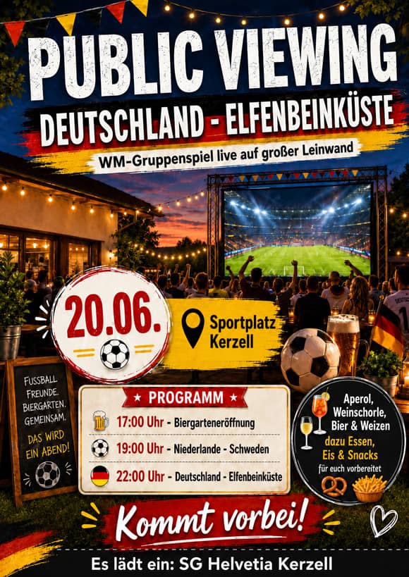 Public Viewing Kerzell - Deutschland - Elfenbeink&uuml;ste