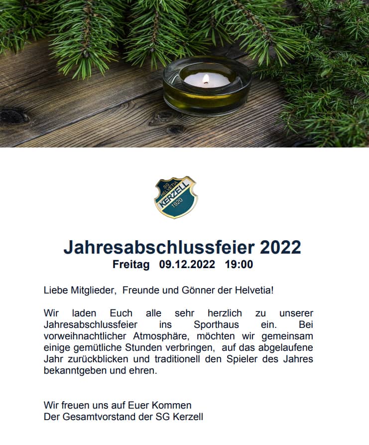 Weihnachtsfeier 2022 SG Kerzell